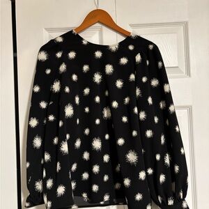 Who What Wear Woman’s Blouse Black & White Print - Size XL